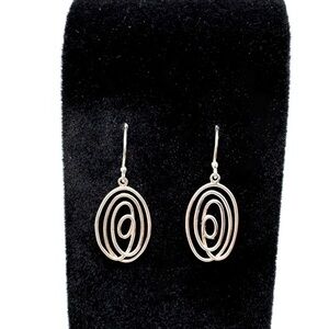 Boma Sterling Silver Oval Spiral Drop Earrings